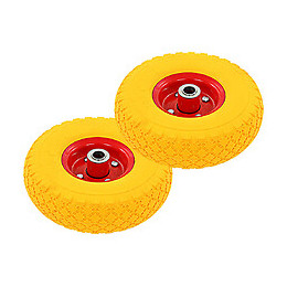 Roue De Diable 4 Pcs Caoutchouc 3.00-4 - Jaune - Ascenseurs Et Monte-charge - Monte-charge, Grues Et Chariots - Jaune - Jaune