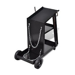 Chariot Pour Poste De Soudure Avec 3 Étagères Noir -