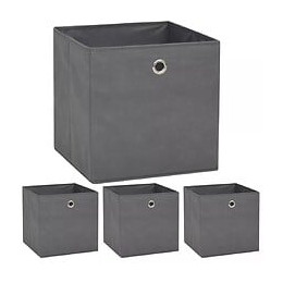 Boîte De Rangement 4 Pcs Tissu Non-tissé 32 X 32 X 32 Cm Gris - Rangement Et Organisation - Produits Ménagers - Gris - Gris