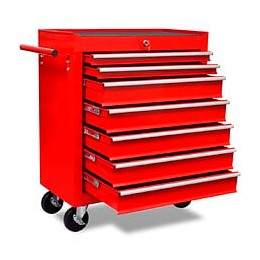 Chariot À Outils De L'atelier Rouge Avec 7 Tiroirs - Rouge
