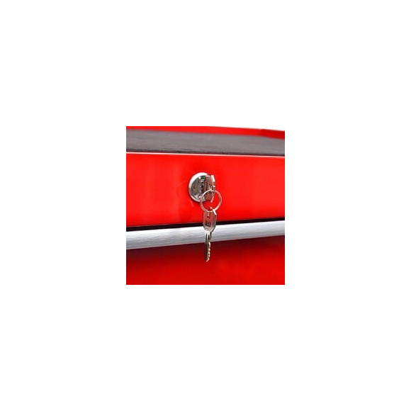 Chariot À Outils De L'atelier Rouge Avec 7 Tiroirs - Rouge