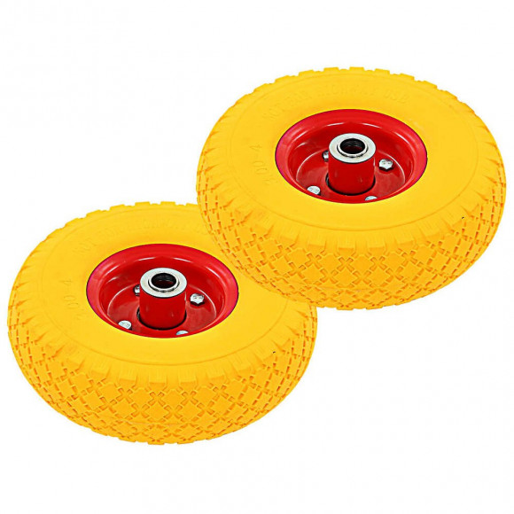 Roue De Diable 4 Pcs Caoutchouc 3.00-4 - Jaune - Ascenseurs Et Monte-charge - Monte-charge, Grues Et Chariots - Jaune - Jaune