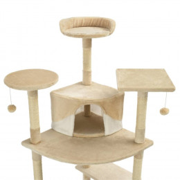 Arbre À Chat Avec Griffoirs En Sisal 203 Cm Beige Et Blanc - Accessoires Pour Chats - Meubles Pour Chats - Multicolore - Multi