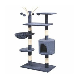 Arbre À Chat Avec Griffoirs En Sisal 125 Cm Bleu Foncé - 170484 - Bleu
