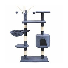 Arbre À Chat Avec Griffoirs En Sisal 125 Cm Bleu Foncé - 170484 - Bleu
