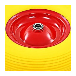 Roue Pour Brouette Avec Axe Pu Solide 4.00-8 390 Mm - Jaune - Ascenseurs Et Monte-charge - Monte-charge, Grues Et Chariots - Ja