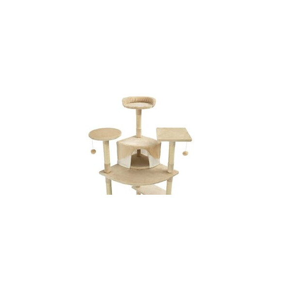 Arbre À Chat Avec Griffoirs En Sisal 203 Cm Beige Et Blanc - Accessoires Pour Chats - Meubles Pour Chats - Multicolore - Multi