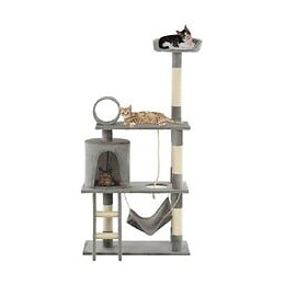 Arbre À Chat Avec Griffoirs En Sisal 140 Cm Gris - Accessoires Pour Chats - Meubles Pour Chats - Gris - Gris