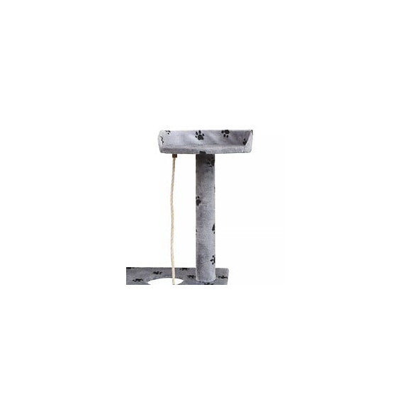 Arbre À Chat Et Griffoir Sisal 150 Cm Empreintes De Pattes Gris - Multicolore