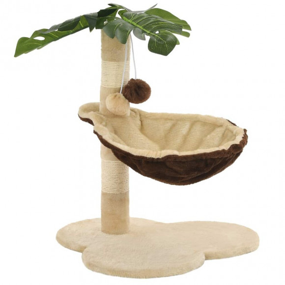 Arbre À Chat Avec Griffoir En Sisal 50 Cm Beige Et Marron - Accessoires Pour Chats - Meubles Pour Chats - Multicolore - Multic