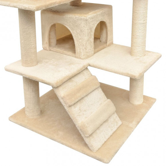 Arbre À Chat Avec Griffoirs En Sisal 125 Cm Beige - 170477 - Beige