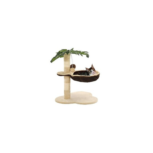 Arbre À Chat Avec Griffoir En Sisal 50 Cm Beige Et Marron - Accessoires Pour Chats - Meubles Pour Chats - Multicolore - Multic
