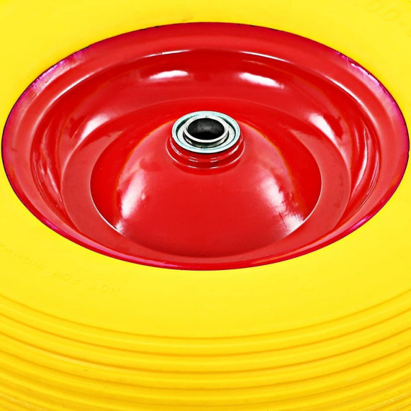 Roue Pour Brouette Avec Axe Pu Solide 4.00-8 390 Mm - Jaune - Ascenseurs Et Monte-charge - Monte-charge, Grues Et Chariots - Ja