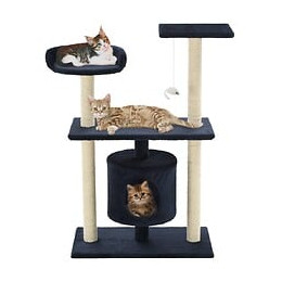 Arbre À Chat Avec Griffoirs En Sisal 95 Cm Bleu Foncé - Accessoires Pour Chats - Meubles Pour Chats - Bleu - Bleu