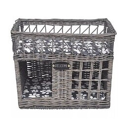 Niche D'arbre À Chat Avec Griffoir Et Coussin Carré En Saule - Gris