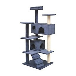 Arbre À Chat Avec Griffoirs En Sisal 125 Cm Bleu Foncé - 170479 - Bleu