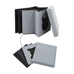 Lit Pliable Pour Chats Faux Lin 37 X 33 X 33 Cm Gris - Accessoires Pour Chats - Paniers Pour Chats - Gris - Gris