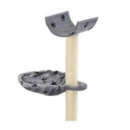 Arbre À Chat Et Griffoir Sisal 105 Cm Empreintes De Pattes Gris - Accessoires Pour Chats - Meubles Pour Chats - Gris - Gris