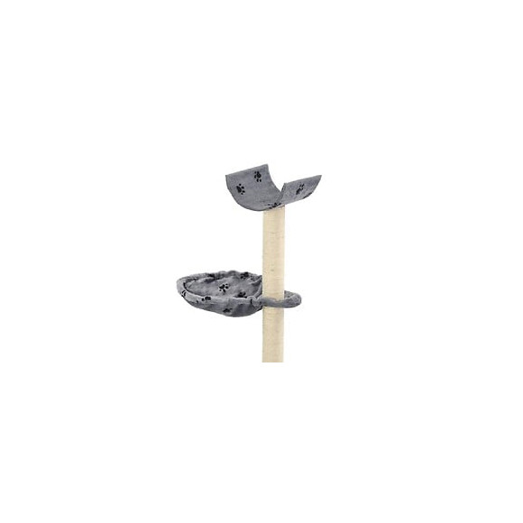 Arbre À Chat Et Griffoir Sisal 105 Cm Empreintes De Pattes Gris - Accessoires Pour Chats - Meubles Pour Chats - Gris - Gris