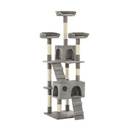 Arbre À Chat Avec Griffoirs En Sisal 170 Cm Gris - Accessoires Pour Chats - Meubles Pour Chats - Gris - Gris