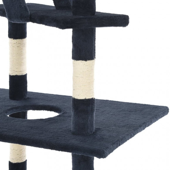 Arbre À Chat Avec Griffoirs En Sisal 230-260 Cm Bleu Foncé - Accessoires Pour Chats - Meubles Pour Chats - Bleu - Bleu