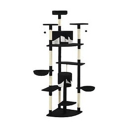 Arbre À Chat Avec Griffoirs En Sisal 203 Cm Noir Et Blanc - Accessoires Pour Chats - Meubles Pour Chats - Multicolore - Multic