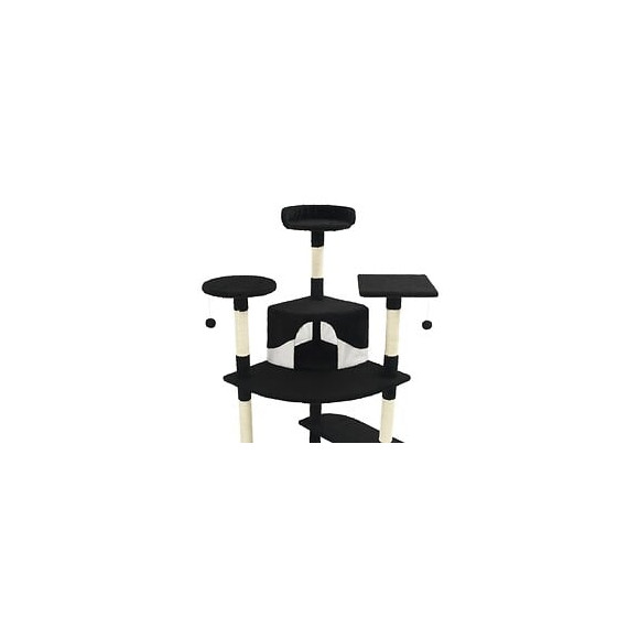 Arbre À Chat Avec Griffoirs En Sisal 203 Cm Noir Et Blanc - Accessoires Pour Chats - Meubles Pour Chats - Multicolore - Multic