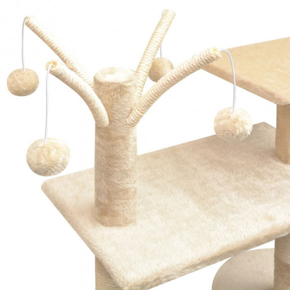 Arbre À Chat Avec Griffoirs En Sisal 125 Cm Beige - 170482 - Beige