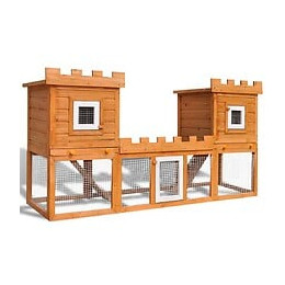 Grande Cage Clapier Extérieur Pour Lapins En Bois Double Clapiers - Brun