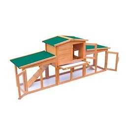 Grande Cage Clapier Avec Toit En Bois Pour Lapins - Brun