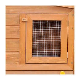 Grande Cage Clapier Avec Toit En Bois Pour Lapins - Brun
