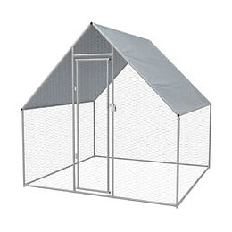 Cage Extérieure Pour Poulets Acier Galvanisé 2 X 2 X 2 M - Argent - Abris Et Cages Pour Petits Animaux - Argent - Argent