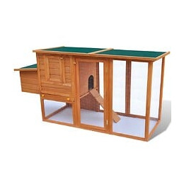 Cage À Poules Extérieur Avec 1 Cage En Bois Pour Oeufs - Brun