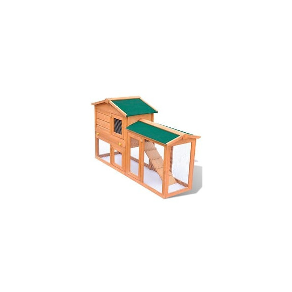 Grande Cage Clapier Extérieur En Bois Pour Lapins - Brun