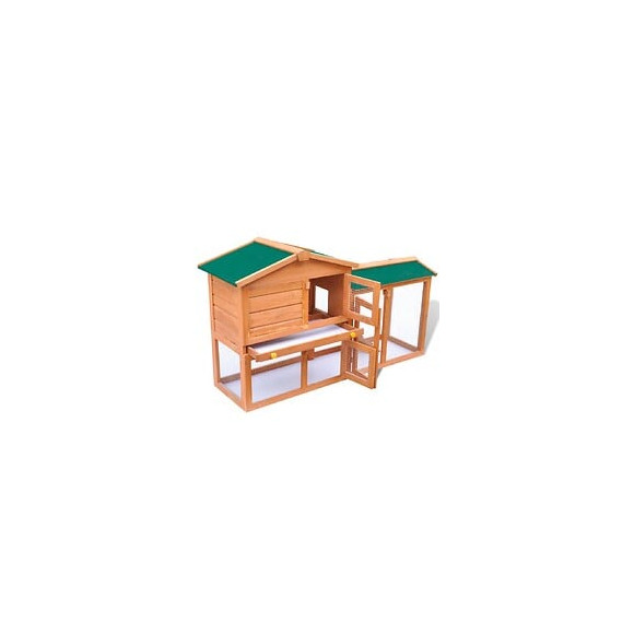 Grande Cage Clapier Extérieur En Bois Pour Lapins - Brun