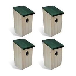 Set De 4 Pcs Maison/nichoir D'oiseau Boite En Bois - Beige