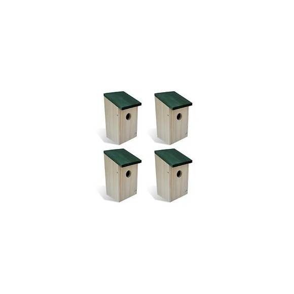 Set De 4 Pcs Maison/nichoir D'oiseau Boite En Bois - Beige