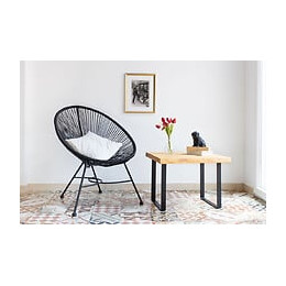 Pied Pour Meubles, Tables Et Bars Rectangle À Visser Acier Mat Noir, 38,5 Cm