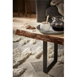 Pied Pour Meubles, Tables Et Bars Rectangle À Visser Acier Mat Noir, 38,5 Cm