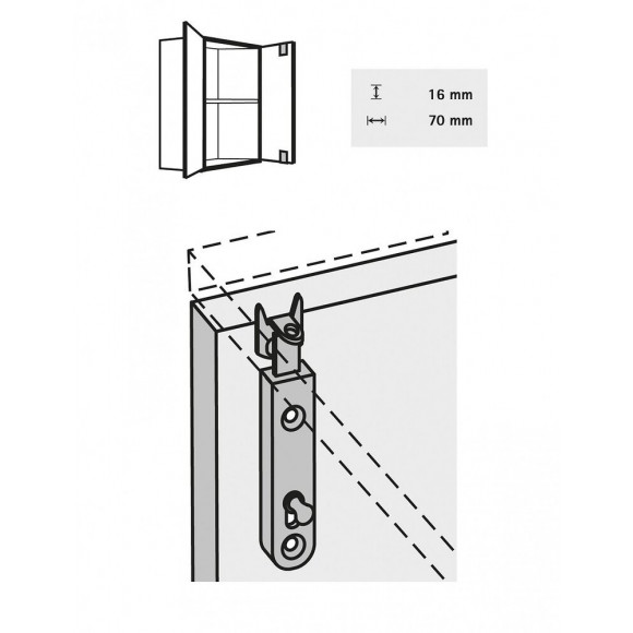 Lot De 2 Verrous À Poussoir Acier Hettich, L.70 X L.16 Mm