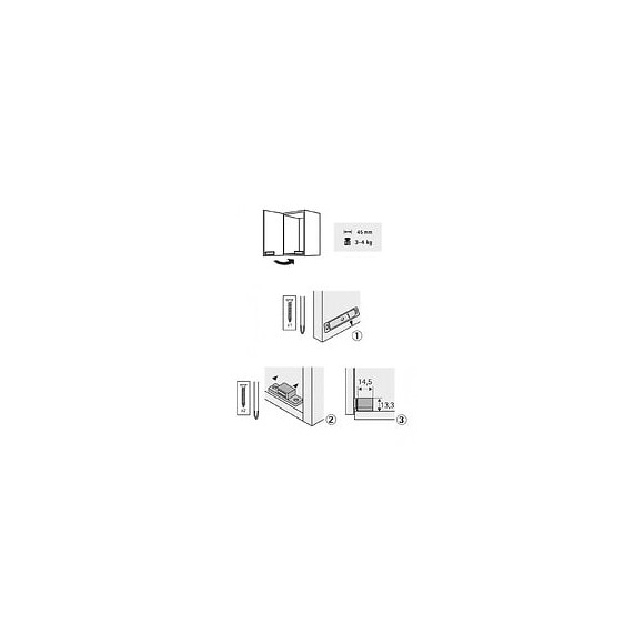 Lot De 4 Loqueteaux Magnétiques Plastique Hettich, L.14.5 X L.45.3 Mm