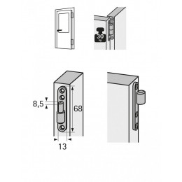 Lot De 2 Paumelles Acier Pour Meuble Hettich, L.97 X L.70 Mm X Diam.13 Mm