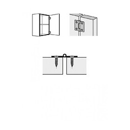 Lot De 2 Paumelles Acier Pour Meuble Hettich, L.40 X L.35 Mm