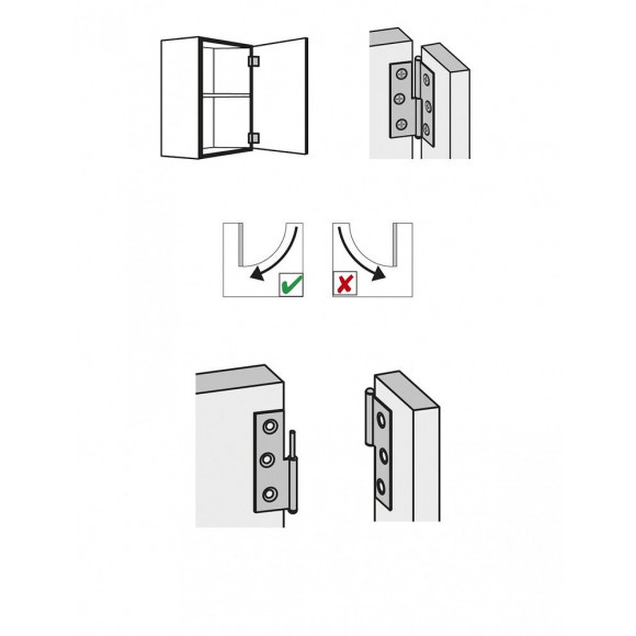 Lot De 2 Paumelles Acier Pour Meuble Hettich, L.50 X L.40 Mm