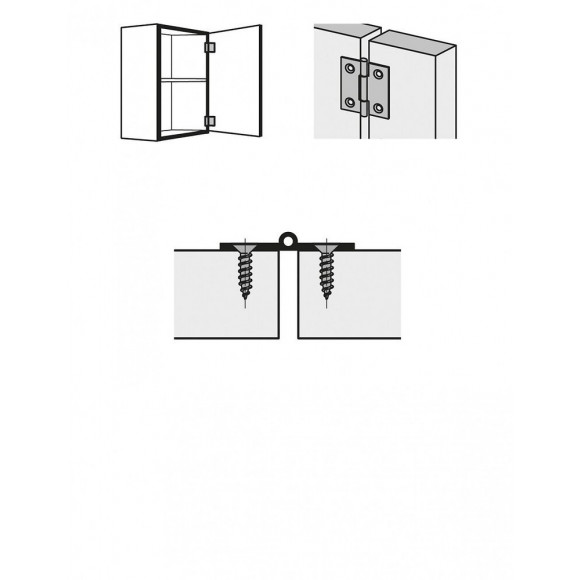 Lot De 2 Paumelles Acier Pour Meuble Hettich, L.40 X L.35 Mm