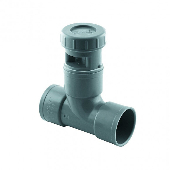 Té Anti Vide Diametre Ff 40 Mm - Clapet Équilibreur De Pression D'air - Aérateur À Membrane - Interplast - Srbtav040