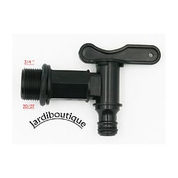 Robinet Plastique Pour Cuve Ibc, 1/4 Tour, Nez Automatique, Noir- Taraudé 3/4 - Jardiboutique - In-robinetpvc