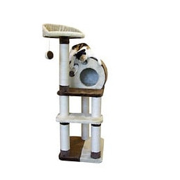 Kerbl Arbre A Gratter Planetx Pour Chat - 50x40x127cm - Marron Et Beige