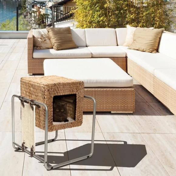 Vesper Meuble A Chat V-cube - Feuille De Banane