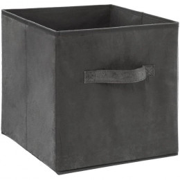 Boite De Rangement 31x31 Cm - Velours Gris Fonce